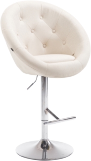 CLP Barhocker London V2 Stoff drehbar und höhenverstellbar,creme chrom