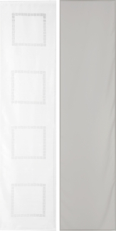 Bestlivings Schiebegardinen Vivess 60x245 cm - 2er Pack ( Weiß - Grau )