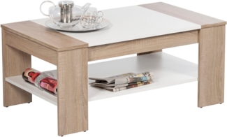 Couchtisch 'FINLEY PLUS', Sonoma Eiche/Weiß