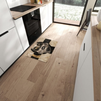 Primedeco Teppich Küchenteppich Abstrakte Sonnenbrille PVC rutschfest abwaschbar Läufer, Rechteckig, Höhe: 3 mm, Pflegeleicht & Wasserabweisend