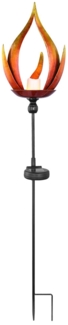 LED Solarlampe, Metall, schwarz, Feuereffekt, H 93cm