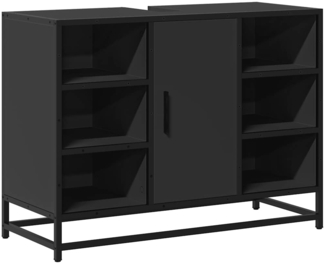 vidaXL Waschbeckenunterschrank Schwarz 80x33x60 cm Holzwerkstoff 849289