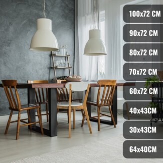 MIADOMODO® Tischgestell - Schwarz, 60x72 cm, aus Stahl, Industrial, für Esstisch/Couchtisch/Schreibtisch/Wohnzimmertisch, Rechteckig, Stabil, Schwerlast - Tischkufen, Tischbeine, Tischuntergestell