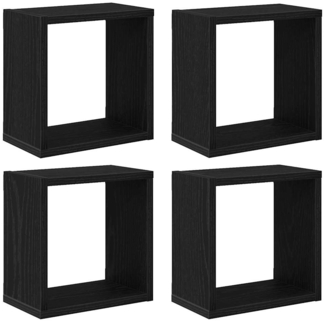 vidaXL Wandregal mit Regal Schwarz Eichen-Optik Holzwerkstoff 875181