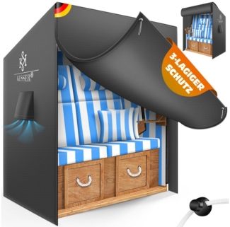 KESSER® Premium Strandkorb Schutzhülle mit Belüftungsöffnungen, Strandkorbhülle Wasserdicht, Winterfest UV-Beständiges, Schwerlast Reißfest 600D Oxford Gewebe Abdeckung (120 x 90 x 160 cm), Anthrazit