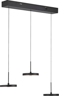 JUST LIGHT LED-Pendelleuchte 13141-18, 20,40W, 3000K, 2370lm, warmweiß, IP20, schwarz