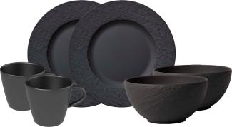 Villeroy & Boch Manufacture Rock Frühstücks-Set 6-teilig schwarz