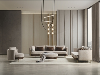 Nobelaa Sofa Sitzgruppe/Sofa Set - Wohnzimmergarnitur "Corydalis" 3+2+1 + Hocker