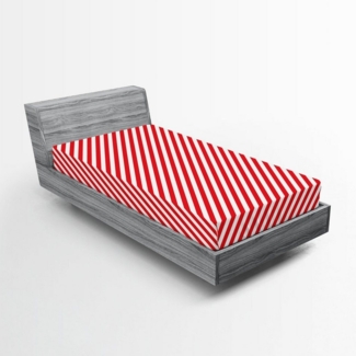 Abakuhaus Spannbettlaken Soft Dekorativer Stoff Bettwäsche Rund-um Elastischer Gummizug, Zuckerstange Diagonal Red Lines