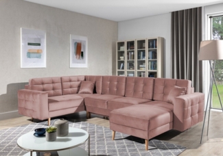 Asgard U, Ecksofa, Eckcouch, Rosa