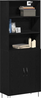 vidaXL Highboard Schwarz Eichen-Optik 69,5 x 32,5 x 180 cm 3333093