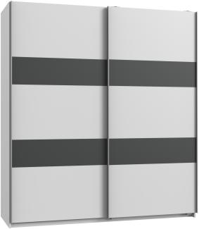 Schwebetürenschrank >CHESS< (BxH: 179x198 cm) in WEISS + GRAPHIT - 179x198 (BxH)