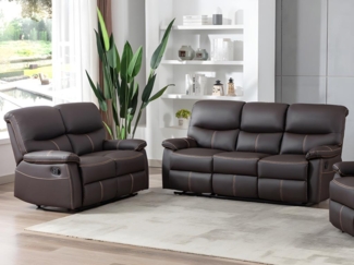 Vente-unique - Couchgarnitur Relax 3+2 - Kunstleder - Braun - CANBY