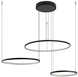 Licht-Erlebnisse Pendelleuchte KOLO, LED, Warmweiß, LED Aluminium Metall H: max. 140 cm Schwarz warmweißes Licht 3000 K