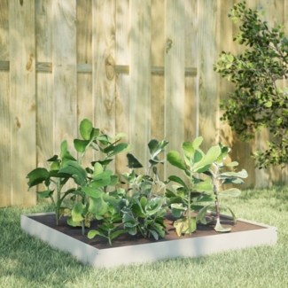 vidaXL Hochbeet Weiß 100x100x18,5 cm Stahl 851011