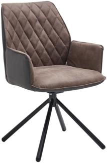 Stuhl Hassel , Kunstleder, Metall, Mikrofaser , Braun , 57 x 90 x 63 cm