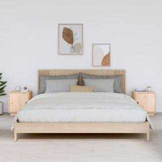 vidaXL Nachttische 2 Stk. 40x34x45 cm Massivholz Kiefer