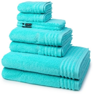 Vossen Vienna Style Supersoft 8 tlg. Frottier-Set - 2 X Handtuch (50 X 100cm), 2 X Duschtuch (67 X 140cm), 2 X Gästetuch (30 X 50cm), 2 X Waschhandschuh (16 X 22cm) - 620 g/m2 - Light azure