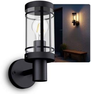 SSC-LUXon LED Außen-Wandleuchte MIENTO Wandleuchte Aussen IP44 mit LED E27 Birne warmweiß 4W Laterne, Warmweiß