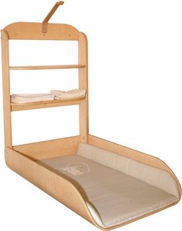 roba Wandwickelregal - inkl. Wickelunterlage 'Liebhabär' - klappbares Wickelregal - Holz gebogen