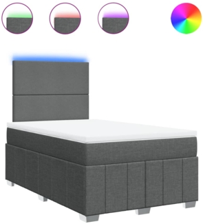 vidaXL Boxspringbett mit Matratze Dunkelgrau 120x200 cm Stoff 3293929