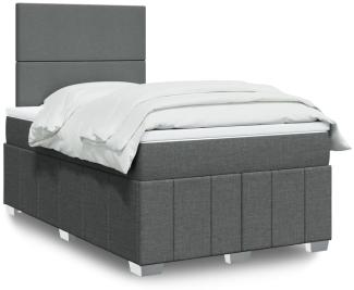 vidaXL Boxspringbett mit Matratze Dunkelgrau 120x200 cm Stoff 3293929