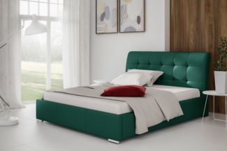 99rooms Idalgo Polsterbett Velours MONOLITH Grün 160x200 cm ohne Bettkasten