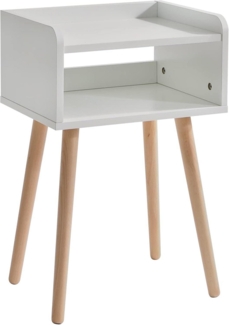 IBUYKE Nachttisch Skandinavisches Design Holz Beistelltisch Weiß 38.5x29x59.5cm