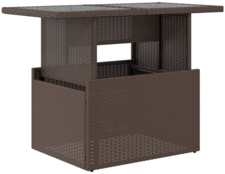 vidaXL Gartentisch mit Glasplatte Braun 100x55x73 cm Poly Rattan 366208