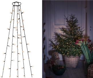 Hängende LED Christbaum Lichterkette 150 bernsteinfarbene LED´s - "Baummantel"