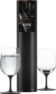 Eisch Mineralwasserglas 2er Set Kaya Black, Wasserglas, Glas, Schwarz, 340 ml, 77350017