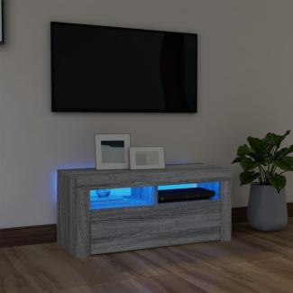 vidaXL TV-Schrank mit LED-Leuchten Grau Sonoma 90 x 35 x 40 cm [822722]