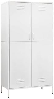 vidaXL Kleiderschrank, Stahl, Weiß, 90x50x180 cm