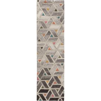 Kadima Design Vielseitiger & Gemütlicher "Esk Samm" Teppich mit Hoch-Tief-Effekt in Grau-Bunt. 60x230 cm