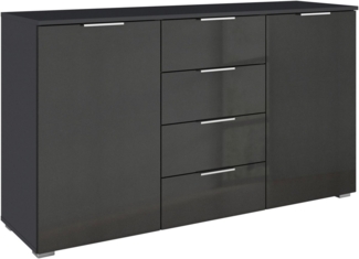 rauch Kombikommode Sideboard Schubladenkommode AGORDO mit Dekor- oder Hochglanzfront (in zwei Griff-Farben, Breite 120 cm), vier große Schubladen, mit insgesamt 4 Einlegeböden MADE IN GERMANY