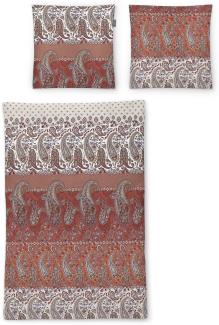 Irisette Sky Mako-Satin Bettwäsche 135x200 Paisley rot orange 8507-60