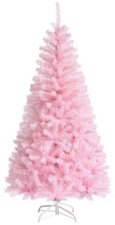 COSTWAY Künstlicher Weihnachtsbaum, farbiges Pulver & 290 Zweigen, Rosa