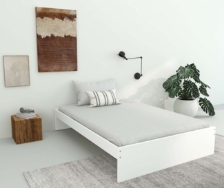 OTTO home Bett Magdala, Futonbett, schlichtes Design, Top Qualität (Breite/ Belastbarkeit: 120cm/200 KG, 90cm/ 100KG), aus robustem MDF, Breite Liegefläche 140 cm, Bettkasten optional