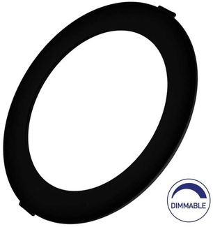 18w LED Slim Mini Einbau Panele in Schwarz|rund|dimmbar|Ø229x26 mm|Warmweiß|1800 Lumen