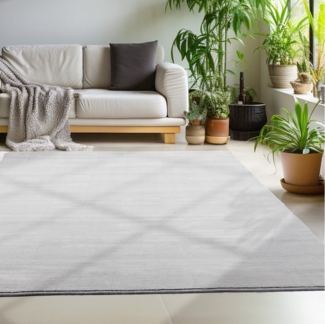Carpettex Veloursteppich Unicolor - Einfarbig, Läufer, Höhe: 7 mm, Kurzflor Rund Teppich Anti-Rutsch Rückseite Waschbar Flauschiger