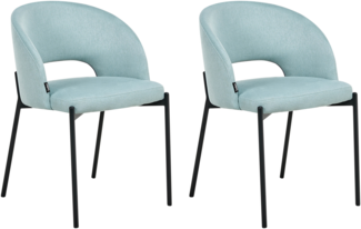 Esszimmerstuhl 2er Set PENNY Stoff Hellblau