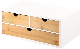 KESPER® Ablageregal Mini-Kommode mit 3 Ablageflächen, weiß/braun, FSC, 1-tlg, Höhe ca. 14 cm