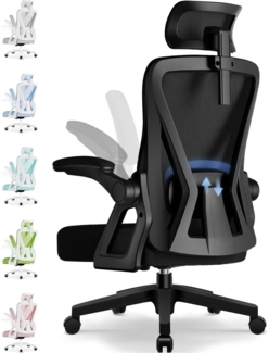 Ergonomischer Bürostuhl mit Verstellbarer Kopfstütze und Leise Rollen bis 150kg