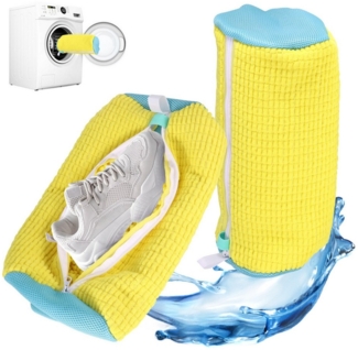 BlingBin Wäschesack 2 Stück Schuhwaschbeutel für Waschmaschine, Schuhbeutel 360° Reinigung (1er Set, 2 St, 2x Schuhwaschbeutel), Wiederverwendbarer Wäschebeutel mit Reißverschluss, für sneaker