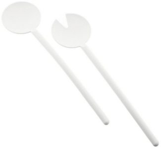 Cofi Salatbesteck 2-teilig – Salatlöffel & Salatgabel im Set – spülmaschinengeeignet Made in Germany, 29 cm lang Weiß