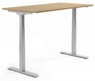 Soennecken Schreibtisch 1600x605-1255x800 mm Platte Eiche hell Gestell