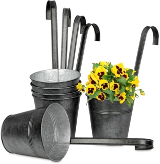 Oairse 6er Set Hängende Blumentöpfe Metallhaken Vintage-Stil Garden