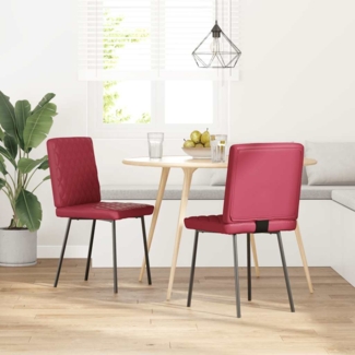 vidaXL Esszimmerstühle 2 Stk. Weinrot Kunstleder 4101116