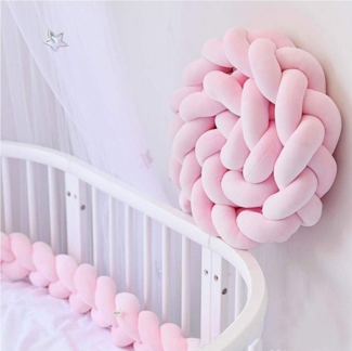 NUODWELL Nestchenschlange Twist Weave Baby Kopfschutz Bettumrandung