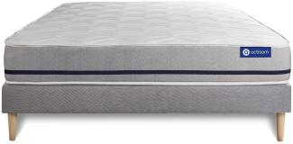Actilatex soft matratze 140x200 cm + Bettgestell mit lattenrost - Dicke : 20cm - Latex und Memory-schaum - H3